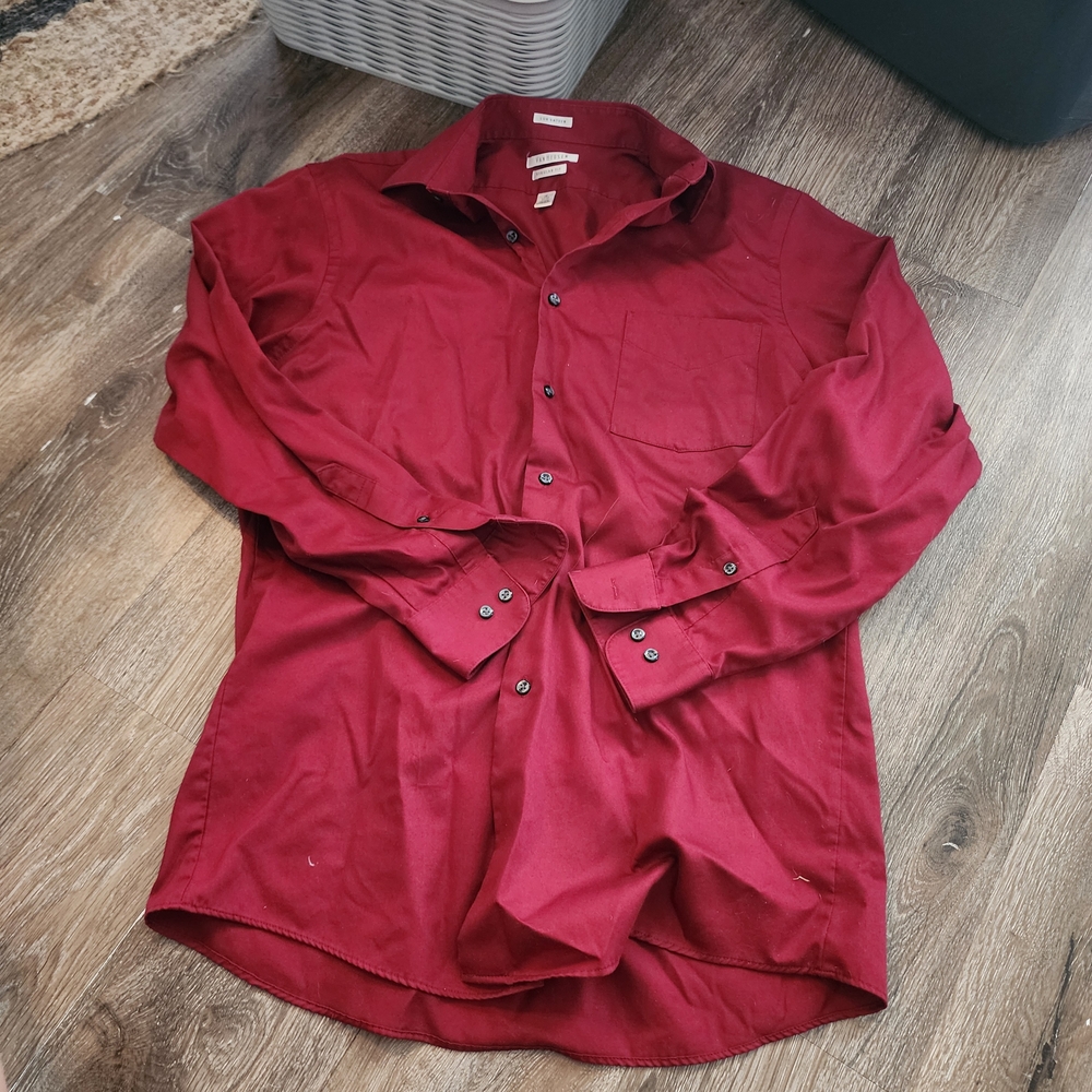 Van Heusen Lux Sateen Red Shirt